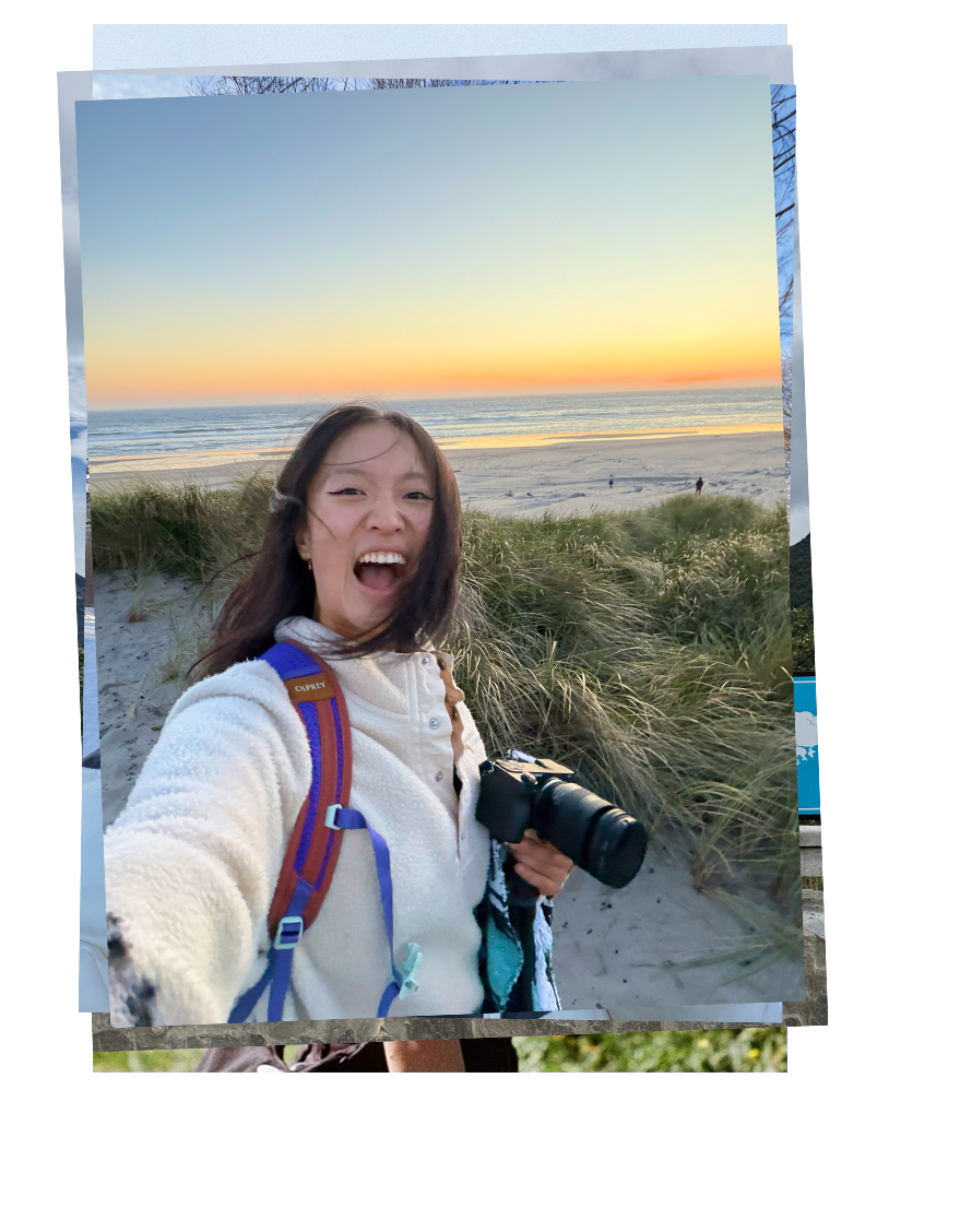 Catherine at the beach at sunset